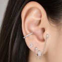 Piercing de Orelha - Cristais com Correntinha - 6ORE666