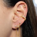Piercing de Orelha - Cristais com Correntinha - 6ORE666