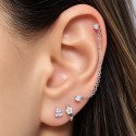 Piercing de Orelha - Cristais com Correntinha - 6ORE666