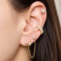 Piercing Labret para Orelha - Coração cravejado de Cristais - 6ORE668
