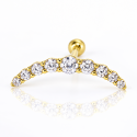 Piercing Cluster Zircônia - 100% Aço - PVD Gold - 6ORE671