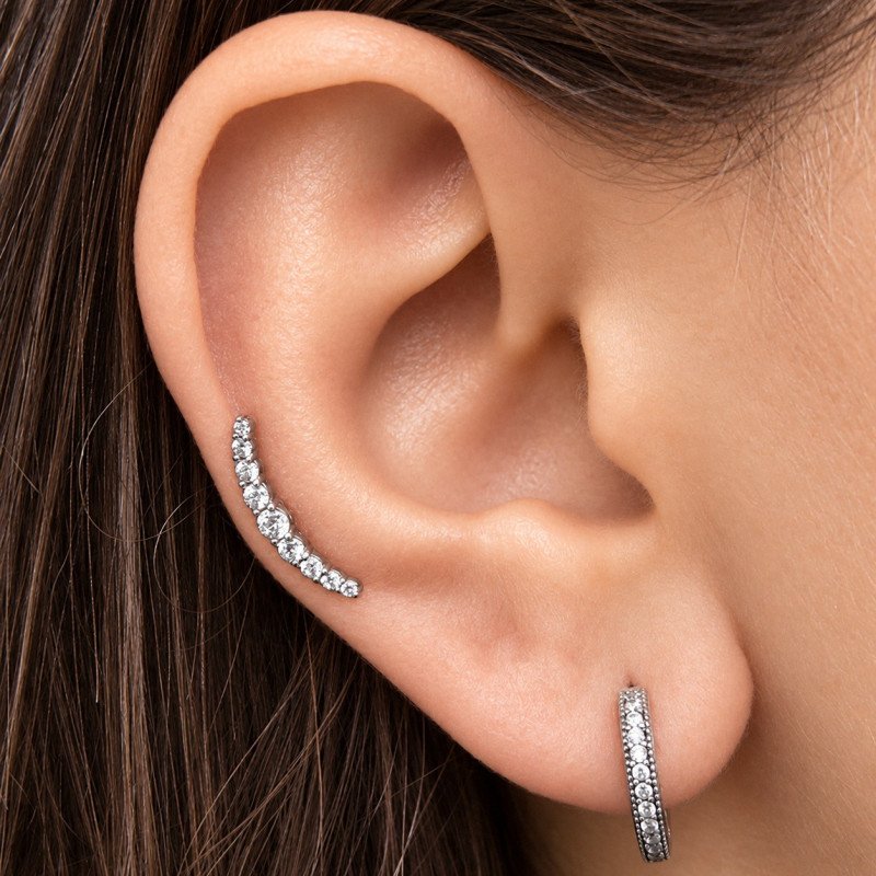 Piercing Cluster Zircônia - 100% Aço - PVD Gold - 6ORE671