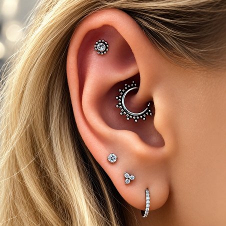 Piercing para Orelha Daith ou Septo - Indiano - 100% Titânio - 6ORE672