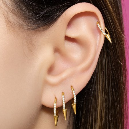 Piercing de Orelha em Titânio PVD Gold - Argolinha Spike - 6ORE689