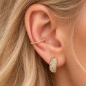 Piercing Conch Meia Argolinha em formato D Cravejada - 100% em Titânio  - 6ORE690