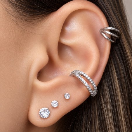 Piercing Hélix Argolinha Clicker Tripla - 100% em Aço Cirúrgico - 6ORE691
