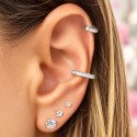 Piercing de Orelha Conch ou Hélix - Argolinha Square Zircônia Cubic -  Aço Cirúrgico - 6ORE699
