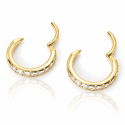 Piercing de Orelha Conch ou Hélix - Argolinha Square Zircônia Cubic -  Aço Cirúrgico PVD Gold - 6ORE700