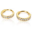 Piercing de Orelha Conch ou Hélix - Argolinha Square Zircônia Cubic -  Aço Cirúrgico PVD Gold - 6ORE700