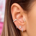 Piercing de Orelha - Divino Cluster Delicado Dourado em Prata com Zircônias - 6ORE715