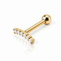 Piercing de Orelha - Divino Cluster Delicado Dourado em Prata com Zircônias - 6ORE715