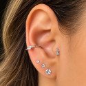 Piercing Conch Argolinha Clicker Raio com Zircônias - Cobalto Cromo - 6ORE717
