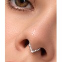 Piercing  Orelha ou Septo Argolinha Clicker V Shaped - 100% em Aço Cirúrgico - 6ORE718