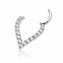 Piercing  Orelha ou Septo Argolinha Clicker V Shaped - 100% em Aço Cirúrgico - 6ORE718