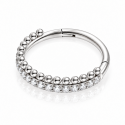 Piercing Hélix ou Conch Argolinha Clicker Cravejada - 100% Titânio - 6ORE720
