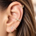 Piercing Hélix Argolinha Clicker Cravejada - 100% em Aço Cirúrgico ou Titânio - PVD Gold - 6ORE721