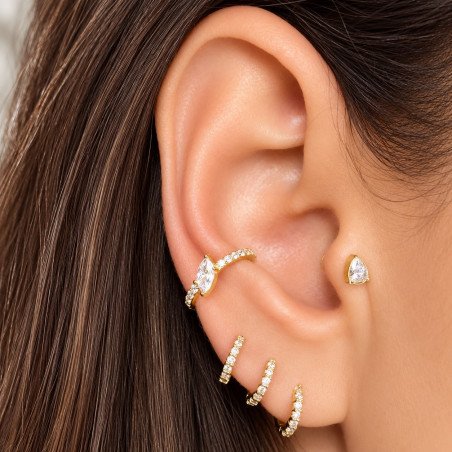 Piercing Conch Argolinha Clicker Marquise Cubic Zircônia - 100% Aço PVD Gold - 6ORE731