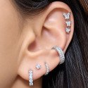 Piercing de Orelha - Cluster 3 Borboletas com Cristais - 6ORE746