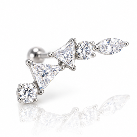 Piercing de Orelha - Cluster Zircônias Divinas - 6ORE747