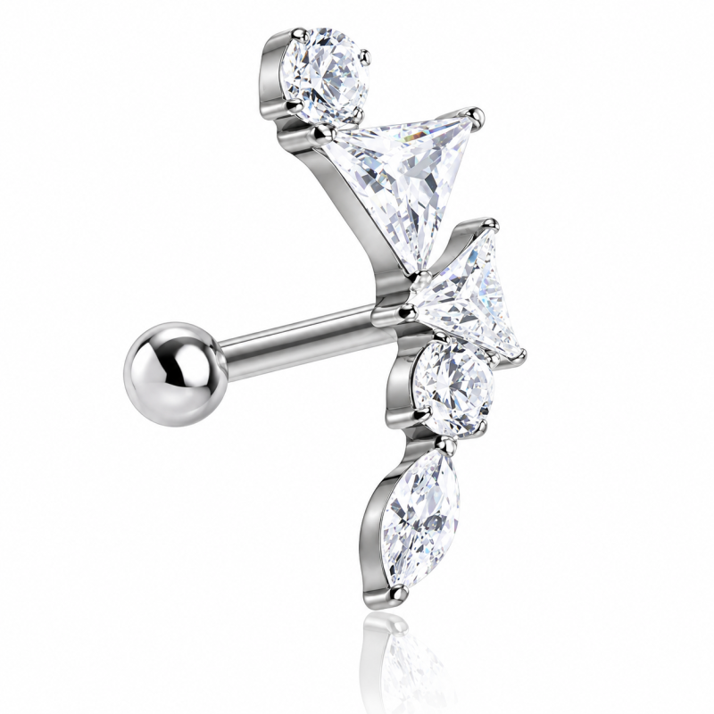 Piercing de Orelha - Cluster Zircônias Divinas - 6ORE747