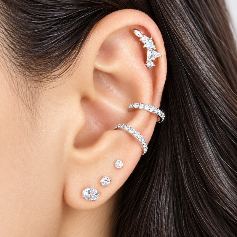 Piercing de Orelha - Cluster Zircônias Divinas - 6ORE747