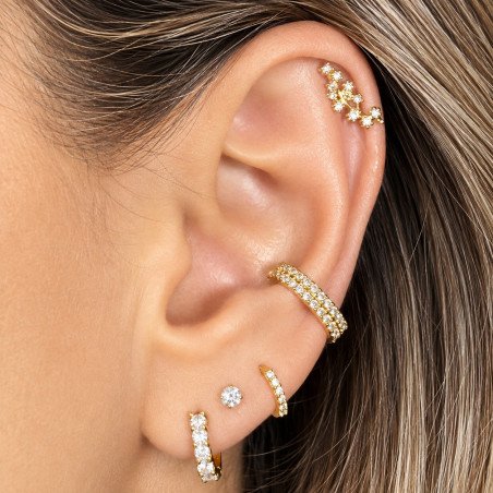 Piercing de Orelha - Ramo de Flores em Prata - 6ORE751