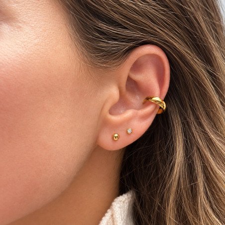 Piercing ou Brinco - Argola Clicker em Titânio - PVD Gold - 6ORE752