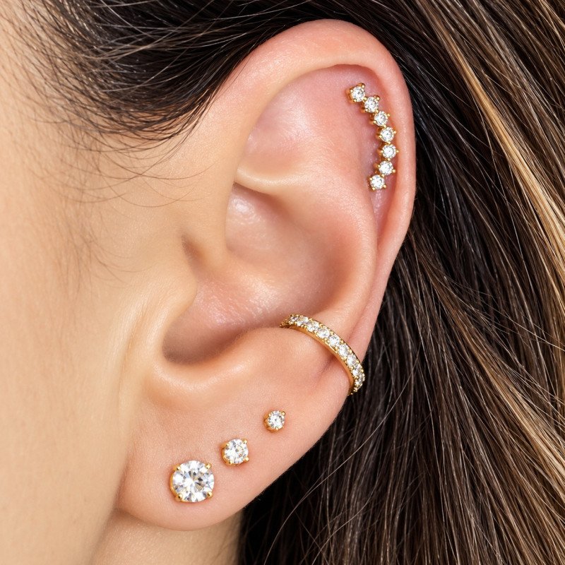 Piercing de Orelha - Cluster Arco Zircônias - 6ORE754