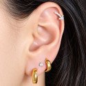 Piercing de Orelha Dourado - Seta com Cristais - 6ORE755