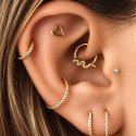 Piercing  Daith ou Septo Argolinha Clicker com Serpente - Aço - 6ORE756