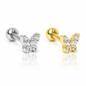 Piercing de Orelha - Mini Borboleta com Cristais - 6ORE758