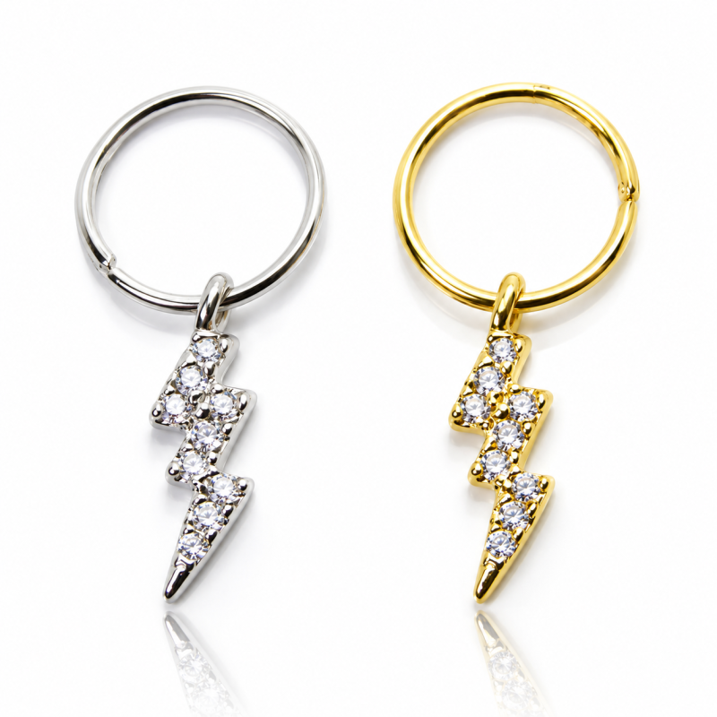 Piercing de Orelha - Argolinha Raio - 6ORE766