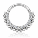 Piercing Daith ou Septo - Argolinha Clicker Cravejada - 100% em Titânio - 6ORE770