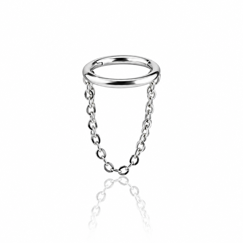 Piercing de Orelha Hélix - Argola uma Corrente Dangle 100% Aço Cirúrgico - 6ORE781