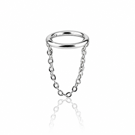 Piercing de Orelha Hélix - Argola uma Corrente Dangle 100% Aço Cirúrgico - 6ORE781