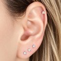 Piercing de Orelha em Aço Cirúrgico -  Mini Estrela de Zircônia - 6ORE783