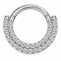 Piercing Luxo Daith - Argolinha Clicker em Titânio - Zircônias - 6ORE827