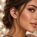 Piercing Luxo Daith - Argolinha Clicker em Titânio - Zircônias - 6ORE827