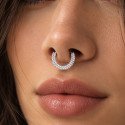 Piercing Luxo Daith - Argolinha Clicker em Titânio - Zircônias - 6ORE827