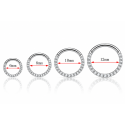 Piercing Orelha ou Septo - Argolinha Clicker em Titânio Tripla Face com Zircônias - 6ORE797