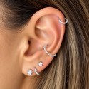 Piercing Orelha ou Septo - Argolinha Clicker em Titânio Tripla Face com Zircônias - 6ORE797