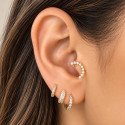 Piercing Labret em Titânio para Orelha - Cluster Arco - PVD Gold - 6ORE801