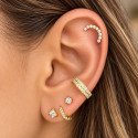 Piercing Labret em Titânio para Orelha - Cluster Arco - PVD Gold - 6ORE801