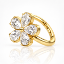 Piercing Luxo Hélix - Argolinha Clicker em Titânio Natural - Florzinha - 6ORE805