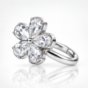 Piercing Luxo Hélix - Argolinha Clicker em Titânio Natural - Florzinha - 6ORE805