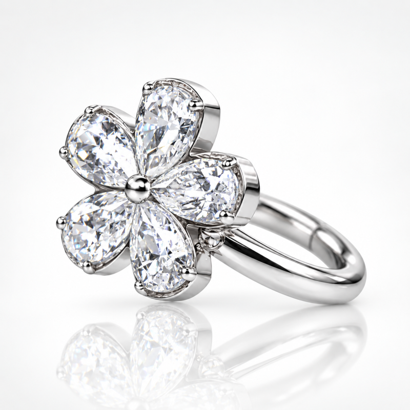 Piercing Luxo Hélix - Argolinha Clicker em Titânio Natural - Florzinha - 6ORE805