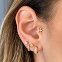 Piercing Labret em Titânio para Orelha - Florzinha - PVD Gold - 6ORE806