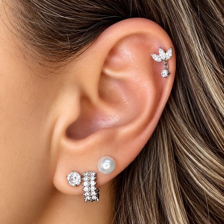 Piercing Labret em Titânio - Linha Luxo - Flor de Lótus com Pingente - 6ORE808