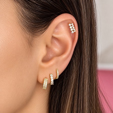 Piercing Labret de Orelha - Cluster em Titânio - 6ORE813