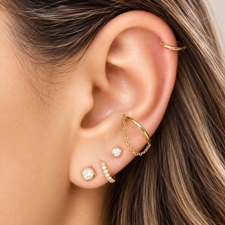 Piercing Hélix Argolinha em formato D - 100% em Titânio  - 6ORE816